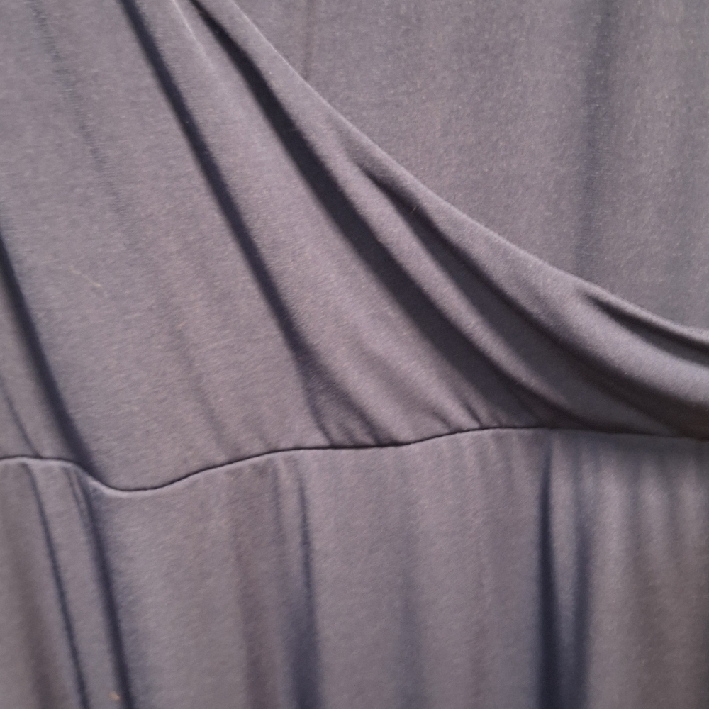Catherines Dark Blue V-Neck Wrap Dress 1X - Picture 4 of 8